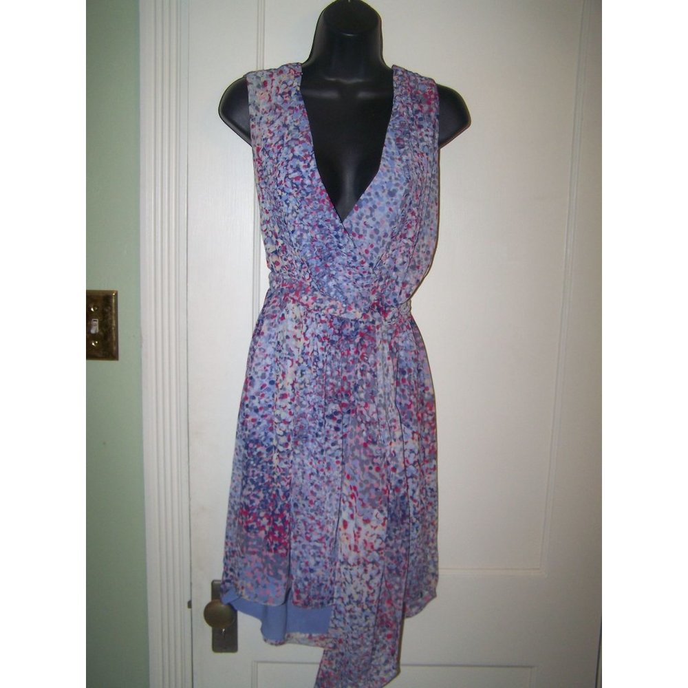 BCBGeneration Dress Raindrop Print High Low S Lined